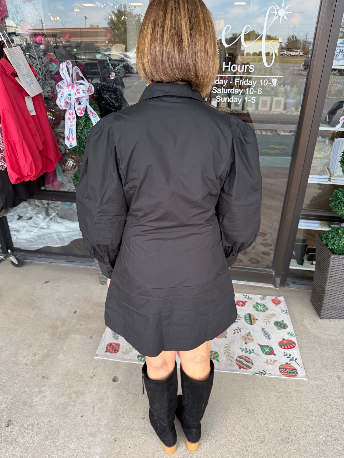 Collar Classy Dress: Black