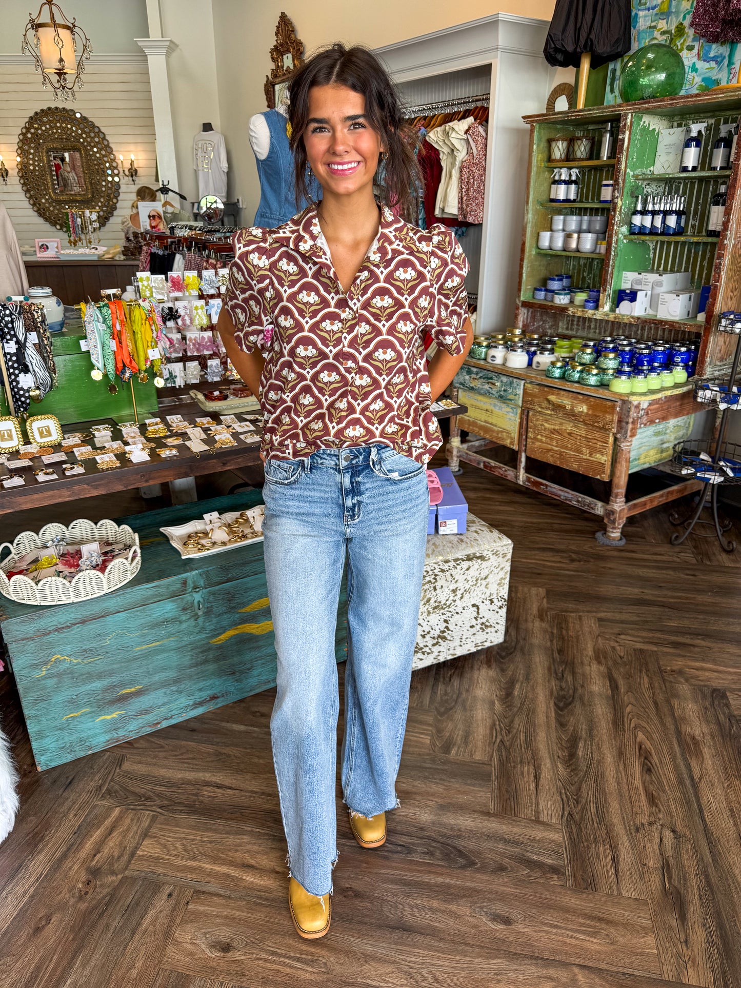 Brown Petal Top