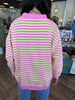 Striped Comfy Crew Pink Top