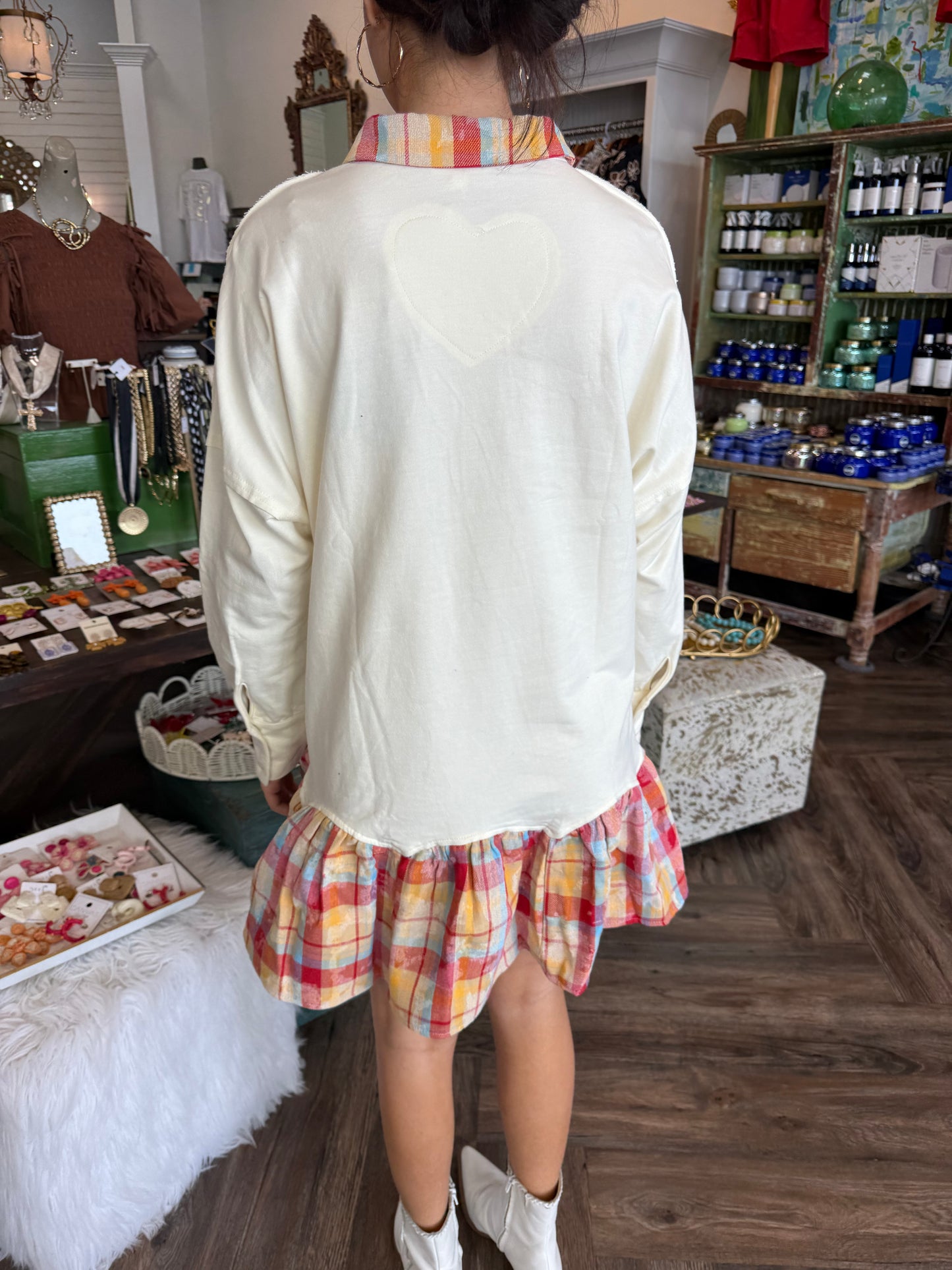Plaid Collared Sweater Dress
