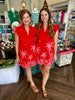Tropical Palm Dress: Tomato