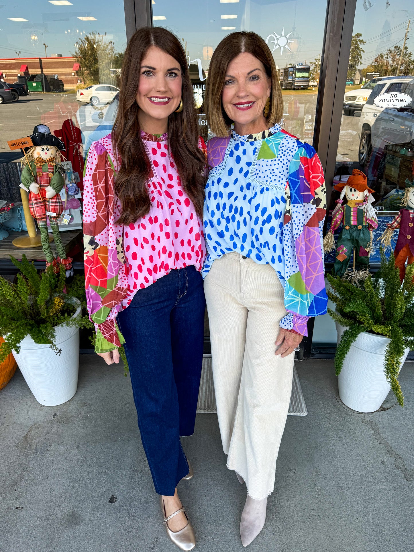 Mix Match Print Blouse: Pink