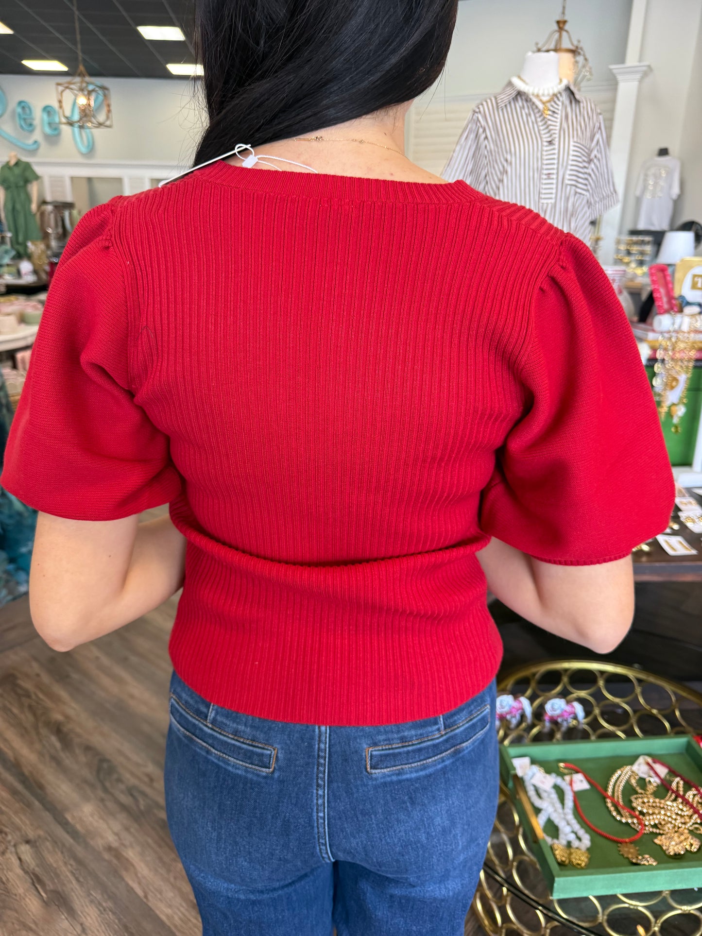 Classic Charm Sweater: Red