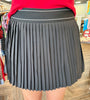 Pleated Athletic Skort: Black