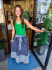 Navy Striped Skirt