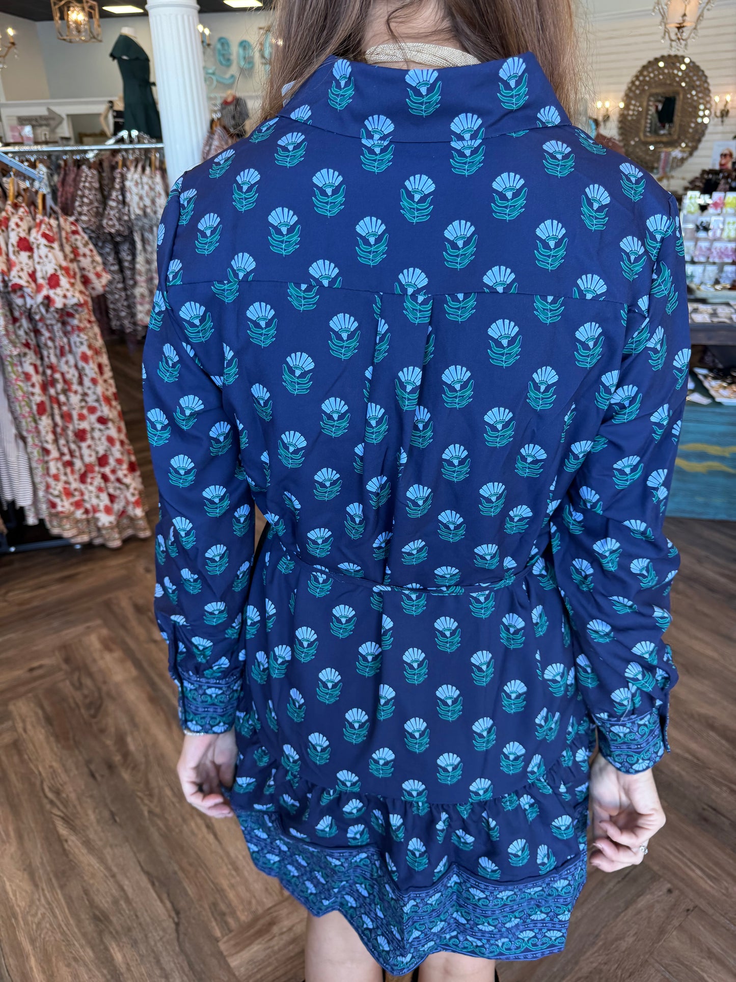 Mary Square Maya Dress: Navy