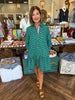 Mary Square Fiona Dress: Honeyvines- Green