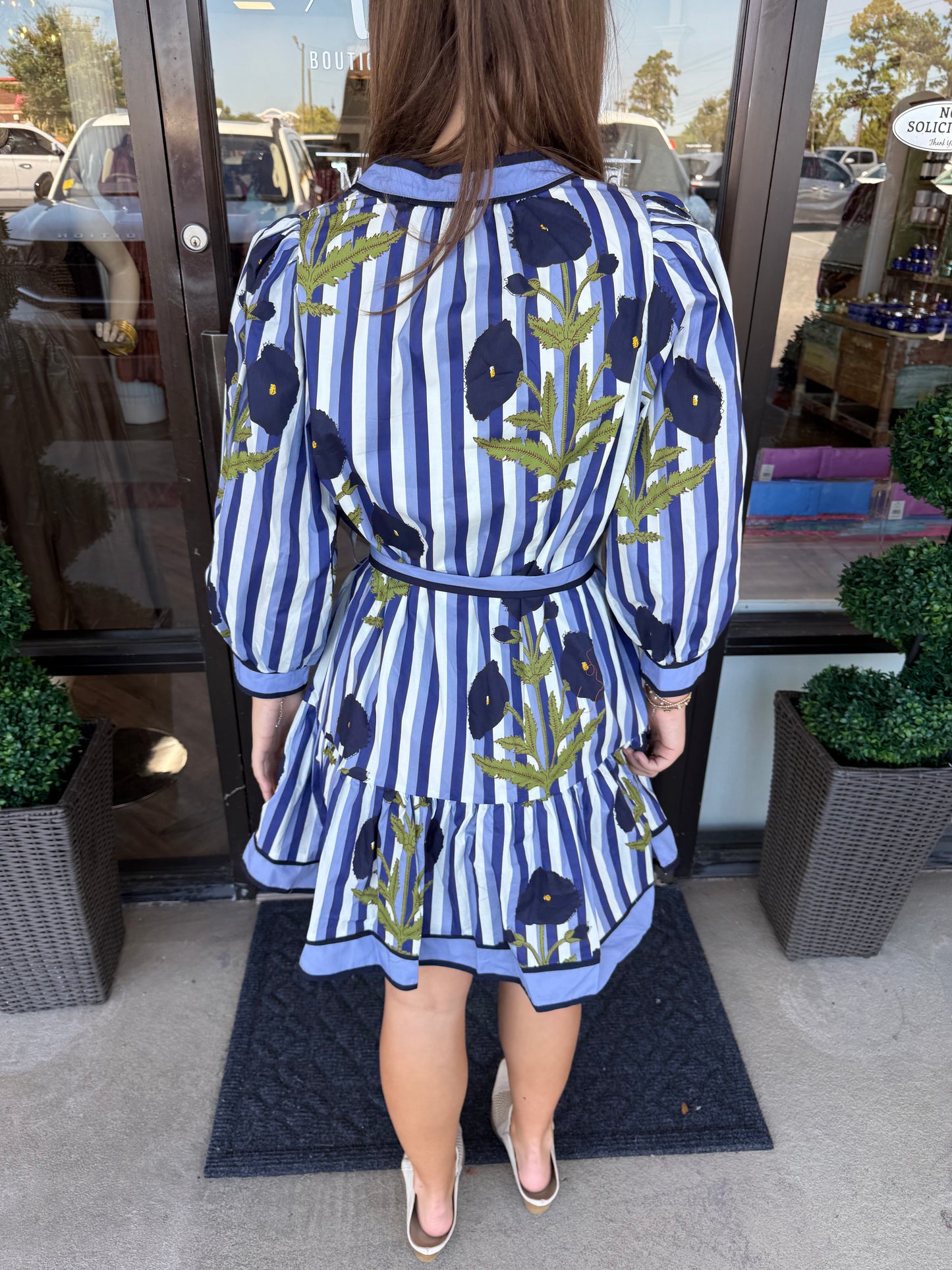 Marigold Tie Dress: Navy
