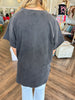 Oversized Basic V-Neck Top: Black