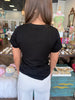 Gold Side Tie Top: Black