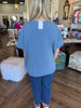 Ribbed Pocket Tee: Dusty Blue