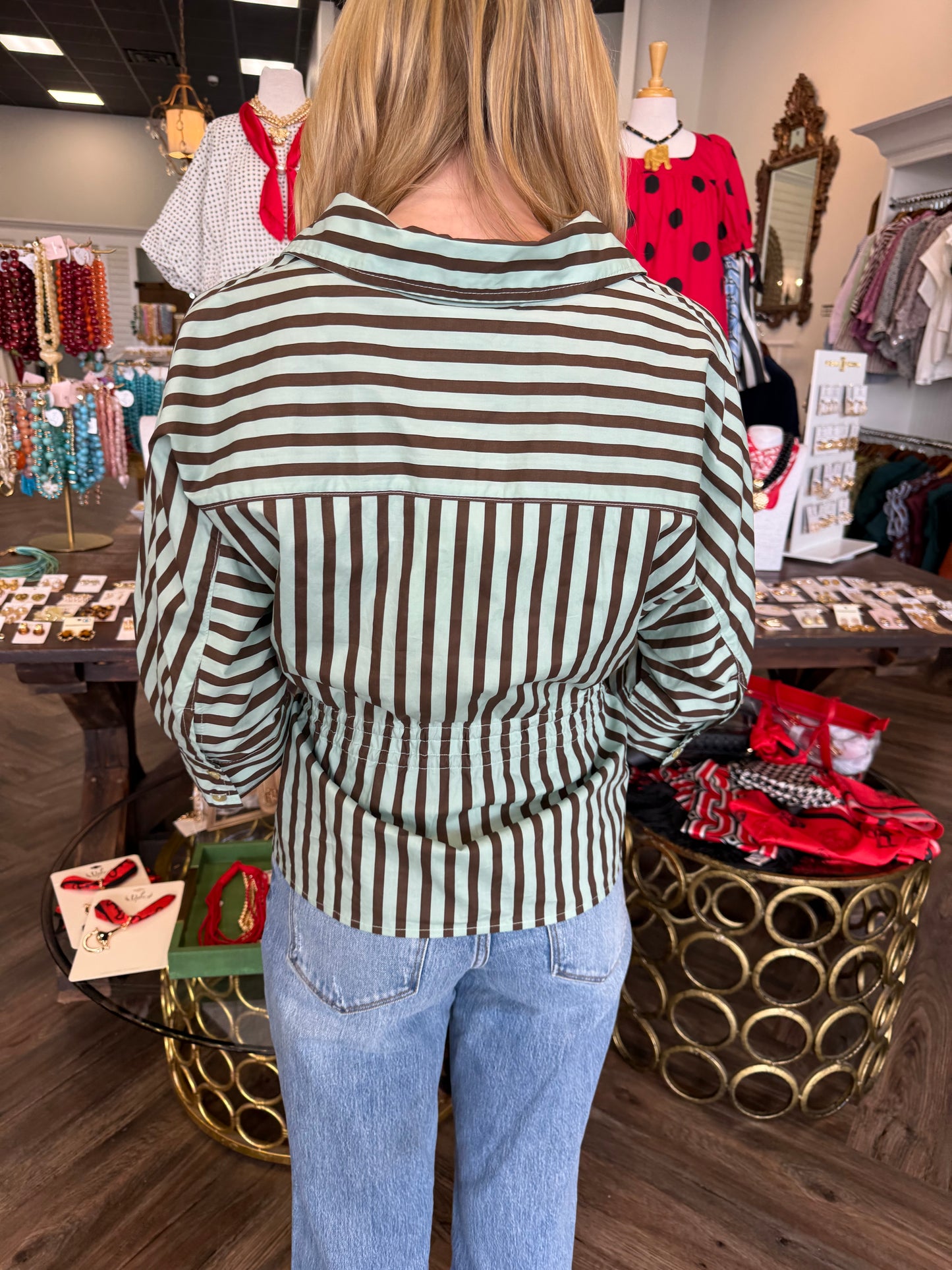 Mint Chocolate Drawsting Top