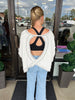 Open Back Flowy Top: White