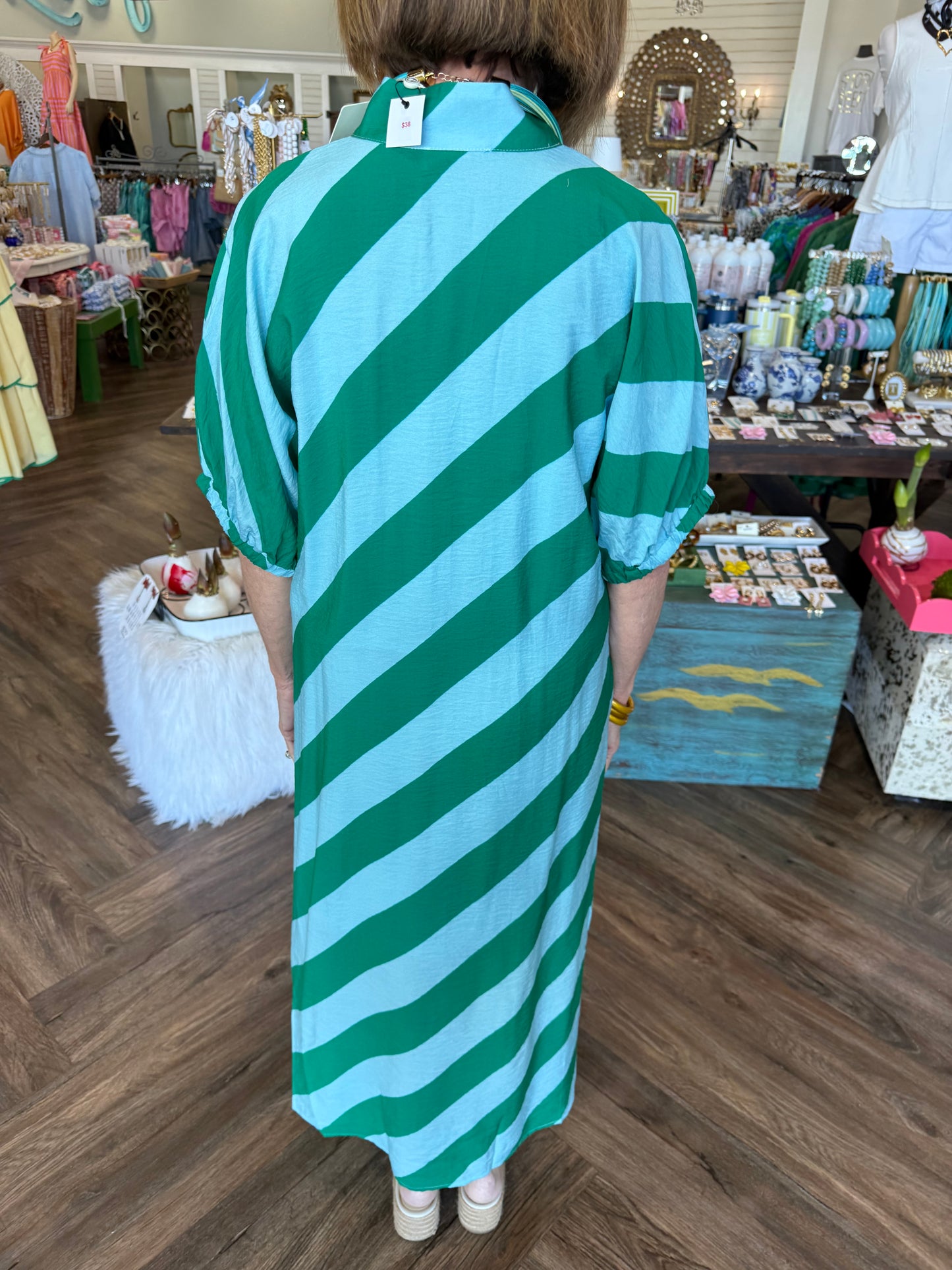 Seaside Stripe Midi Dress