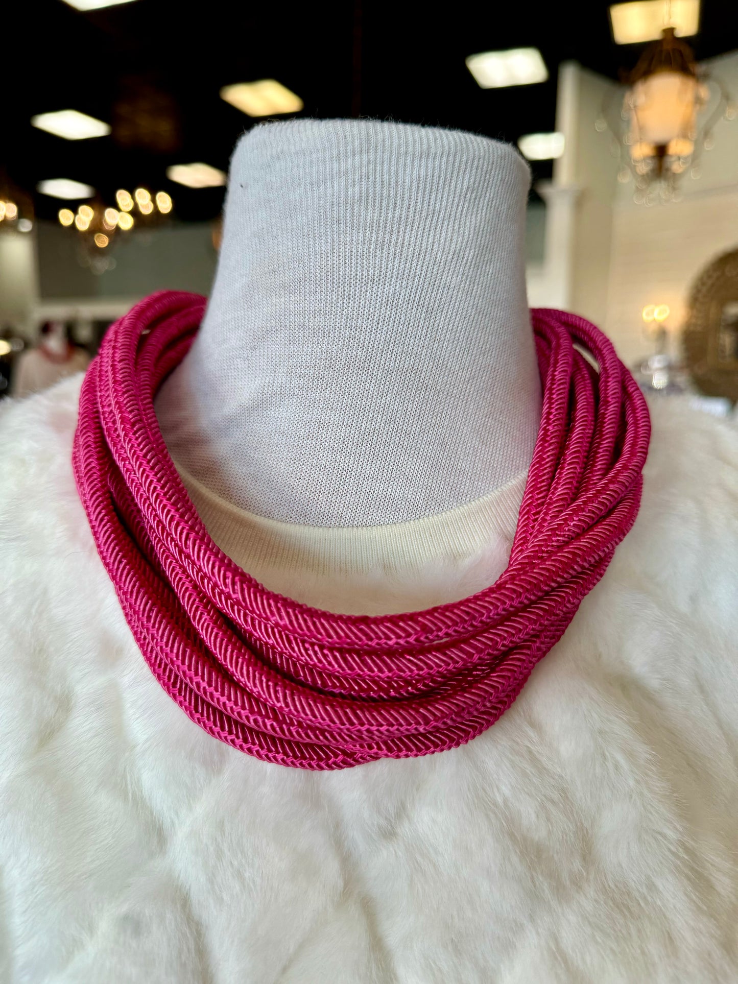 Rope Necklace: Pink