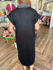 Scuba Stitch Midi Dress: Black