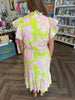 The Lace Edit Midi Dress: Lime/Pink