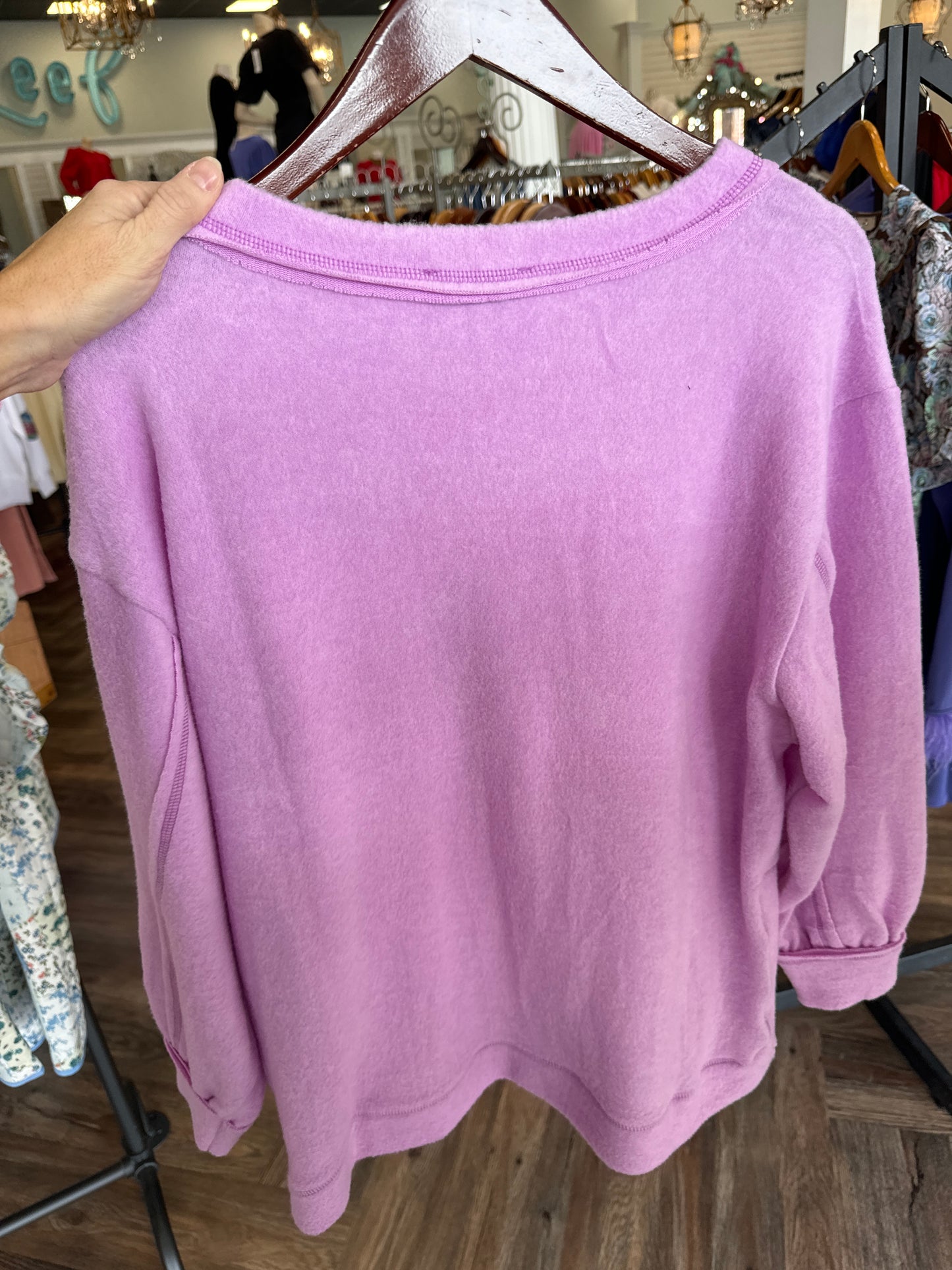 Pocket Side Slit Top: Mauve