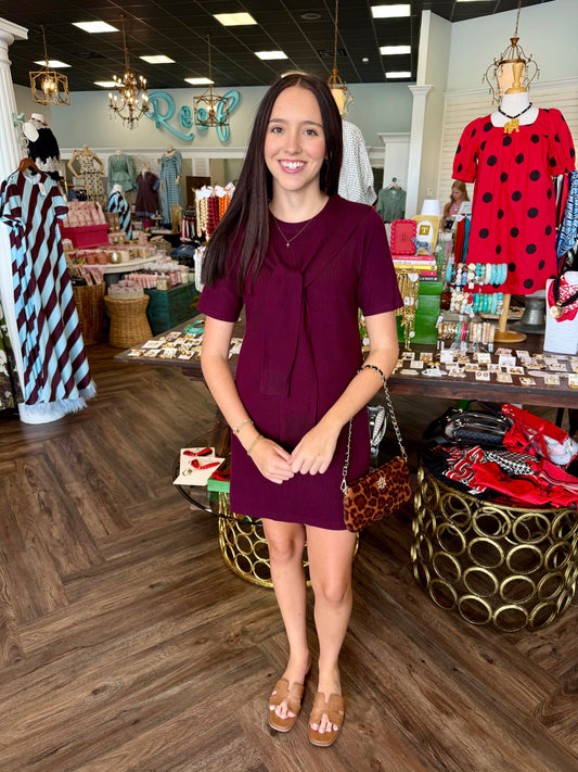 Sutton Sweater Dress: Plum