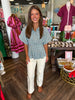 Fall Plaid Peplum Top: Blue