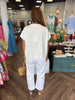 Cute As A Button Scuba Top: White