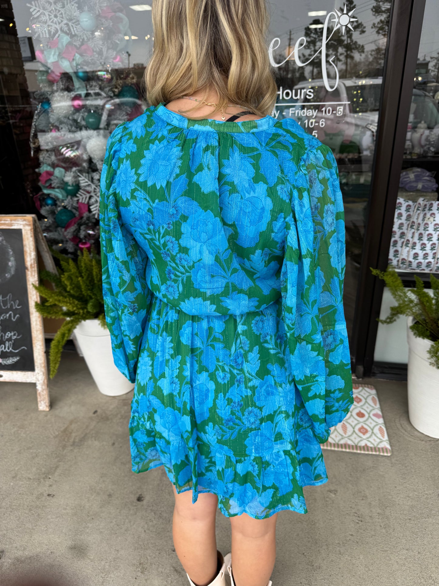 Kelly Floral Balloon Sleeve Dress