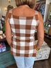 Gingham Lover Top: Brown