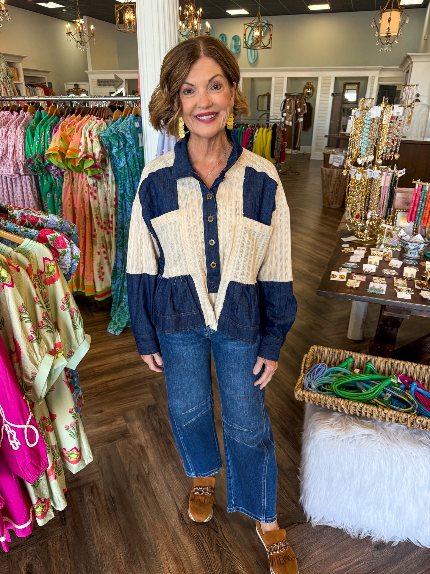 Chambray Oversized Denim Top