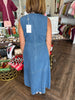 Horsebit Maxi Dress: Denim