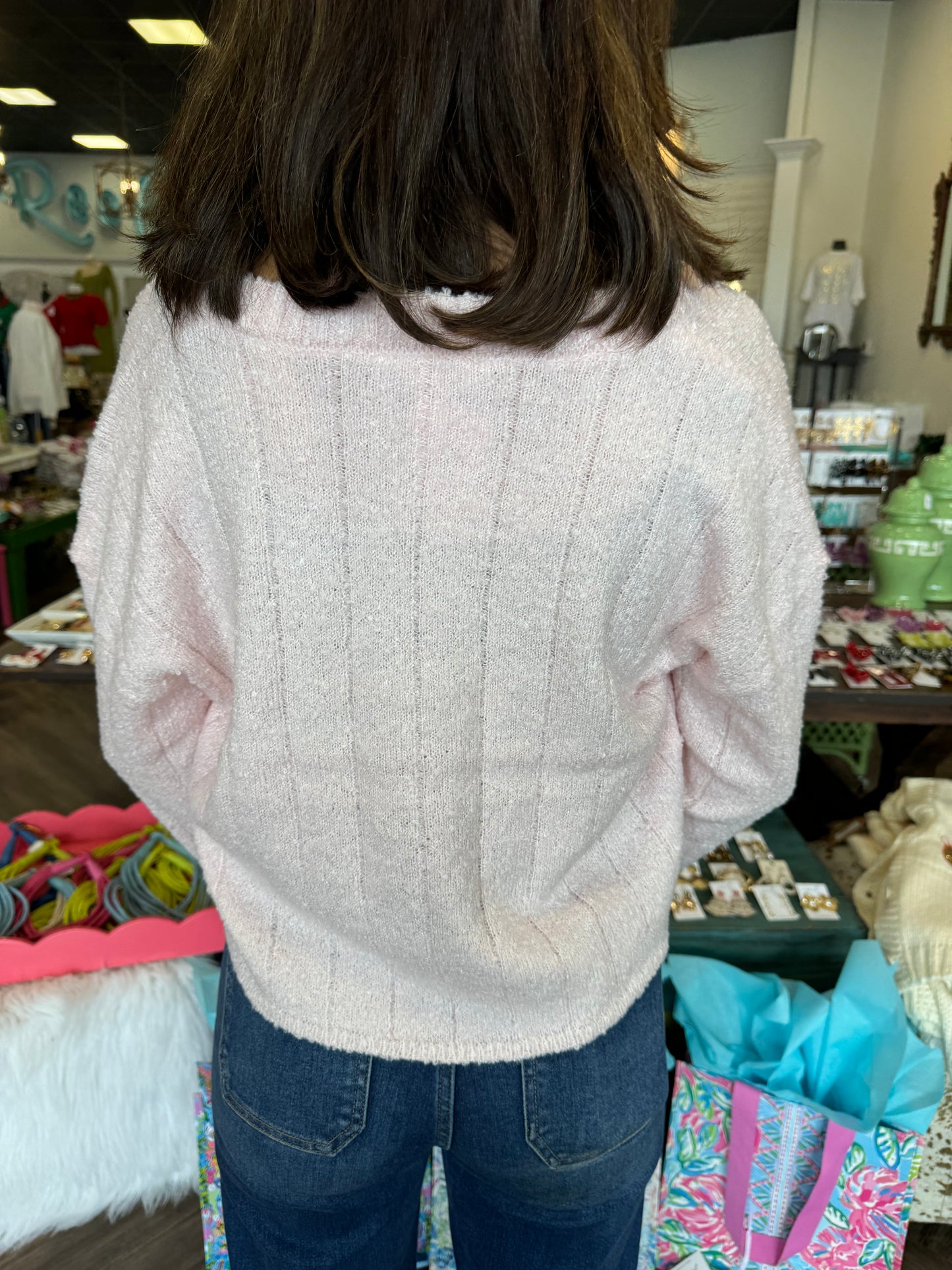 Gracie Light Pink Fuzzy Sweater