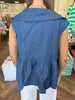 Denim Collar Tie Top