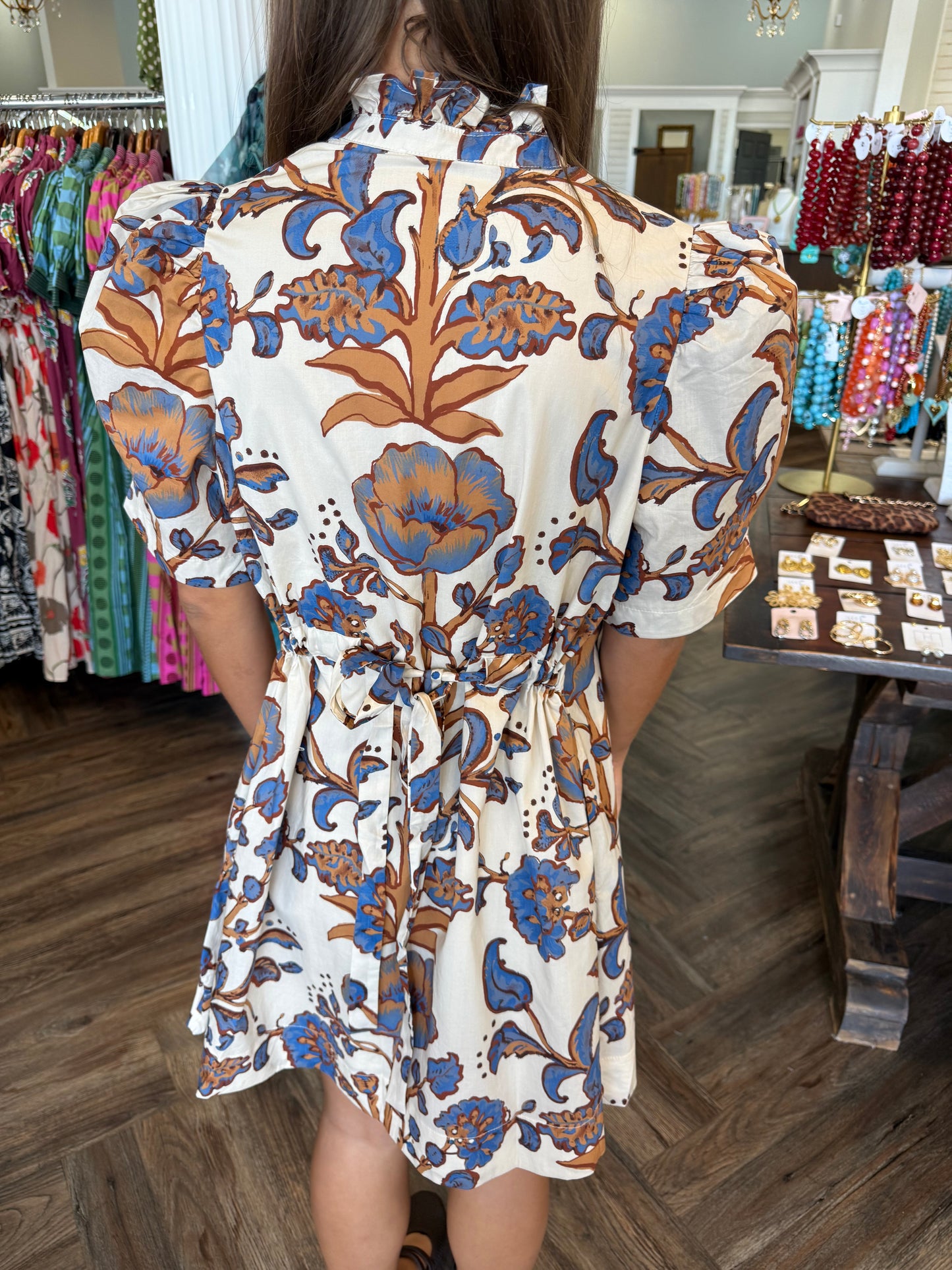 Izzy Blossom Dress: Camel
