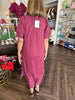 Rust/Plum Stripe Midi Dress
