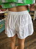 Side Bow Shorts: White