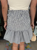 Smocked Striped Skort: Navy