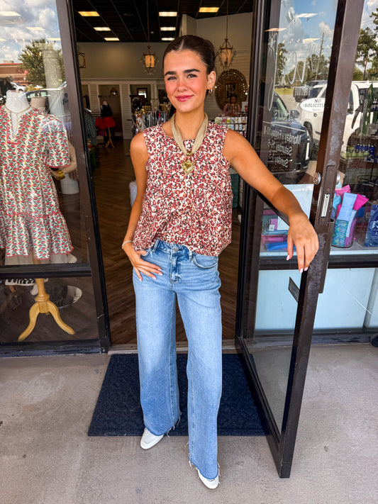 Maroon Cheeta Mix- Top