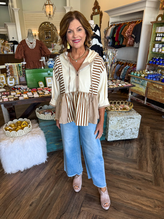 Gloria Hoodie Striped Top