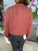 Ashton Button Down Fuzzy Sweater: Brown