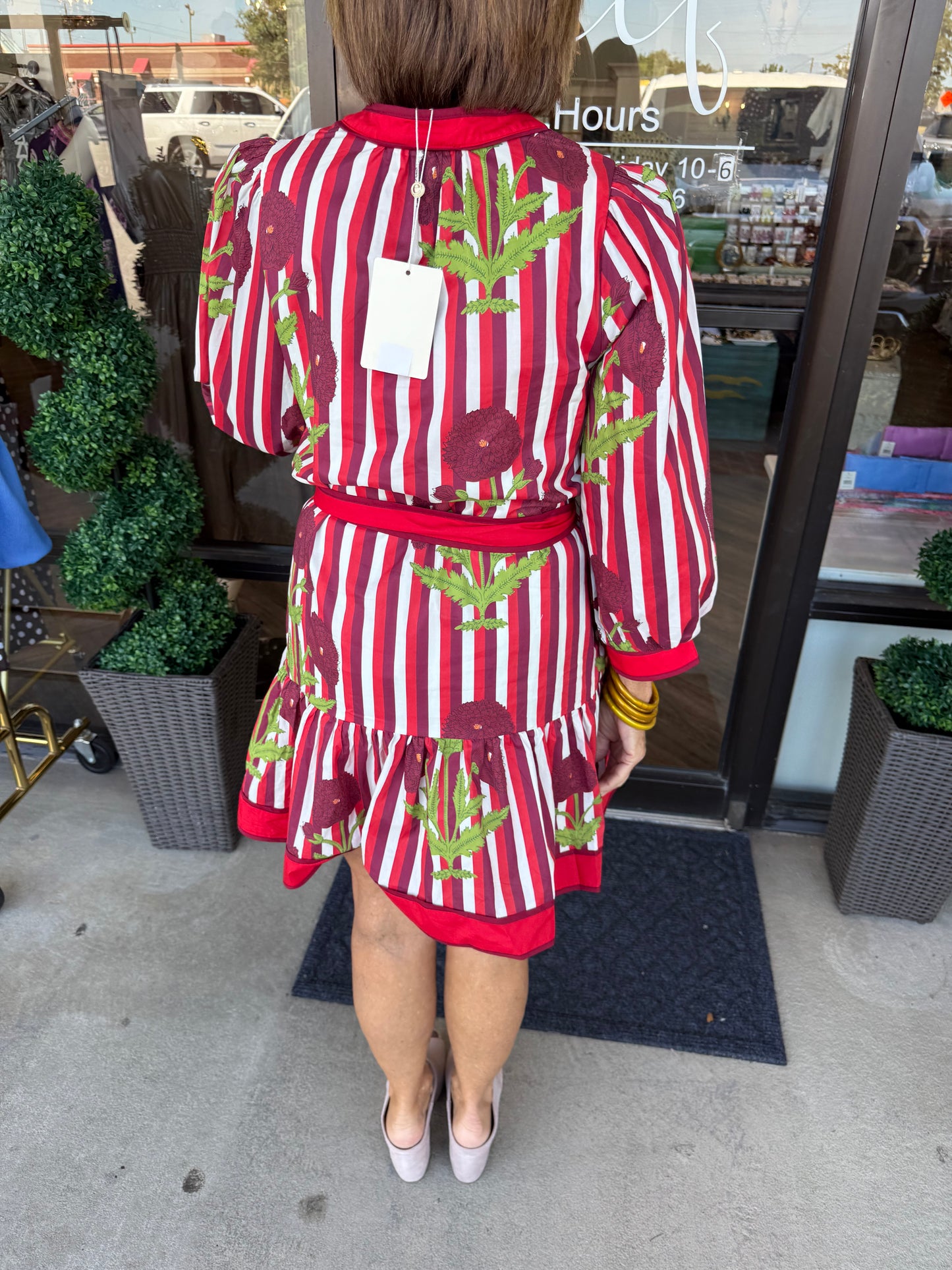 Marigold Tie Dress: Garnet
