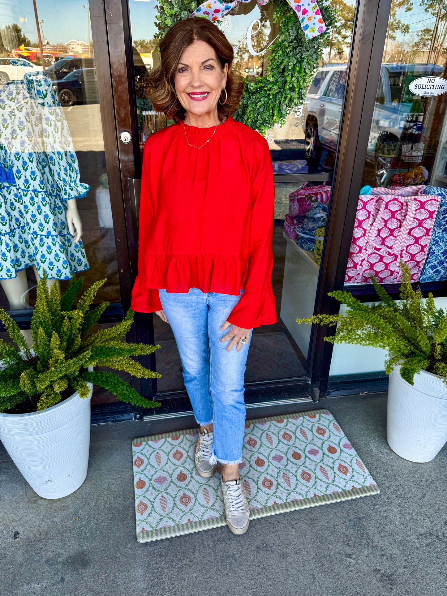 Red Peplum Blouse