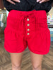 Pintucked Button Shorts