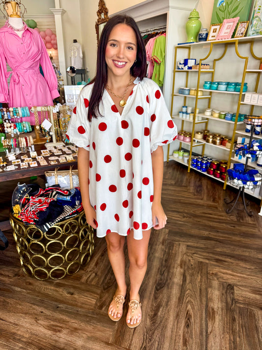 Red and White Polka Dot Mini