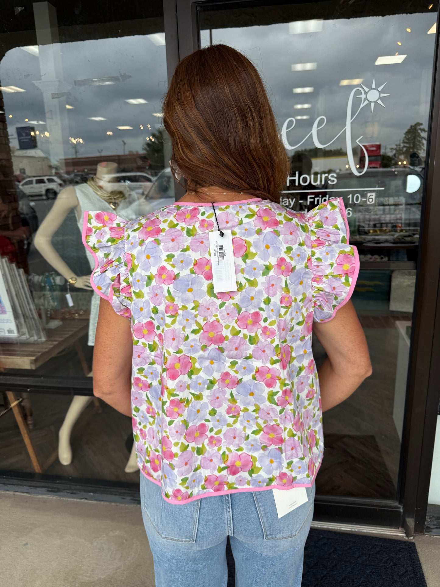 Flowering Pleated Top