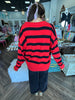 GA Stripe Collar Long-Sleeve Top