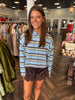 Rollneck Stripe Sweater: Brown