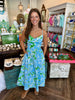 Sweetheart Tropical Midi Dress