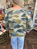 Pink Trim Camo Sweater Top