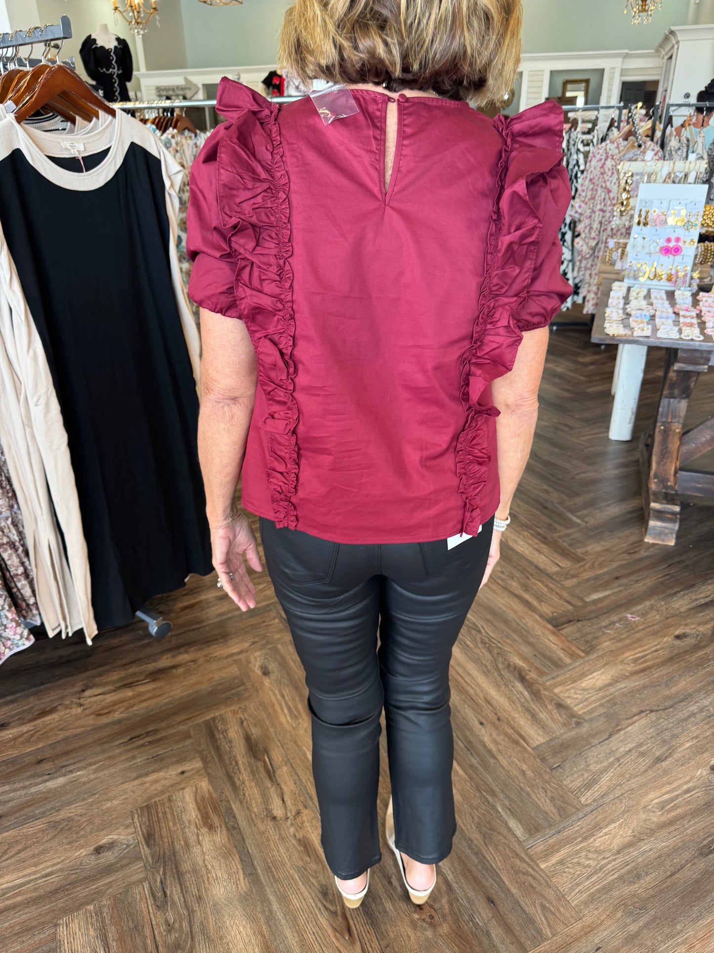 Maroon Frill top