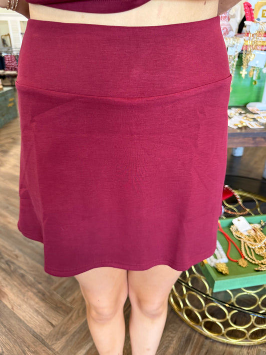Flare Active Skort: Crimson