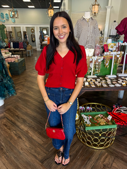 Classic Charm Sweater: Red